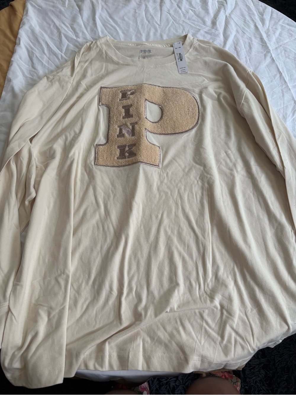 PINK Victoria's Secret Cream Logo Terry Jumpsuit Set - Picture 3 of 4